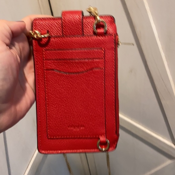 coach phone crossbody in pebbled leather